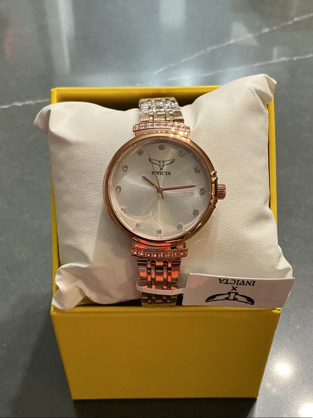 Invicta Rose Gold-Tone Crystal Dial Bracelet Watch(69952)